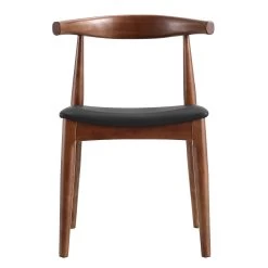 Arley Set Of 2 Beech Wood Dining Chairs, Walnut And Black -The Furniture Shop DCH 007 WALNUT BLACKPU 2P WB3
