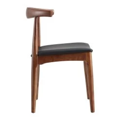 Arley Set Of 2 Beech Wood Dining Chairs, Walnut And Black -The Furniture Shop DCH 007 WALNUT BLACKPU 2P WB4