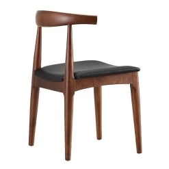 Arley Set Of 2 Beech Wood Dining Chairs, Walnut And Black -The Furniture Shop DCH 007 WALNUT BLACKPU 2P WB5