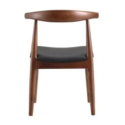 Arley Set Of 2 Beech Wood Dining Chairs, Walnut And Black -The Furniture Shop DCH 007 WALNUT BLACKPU 2P WB6