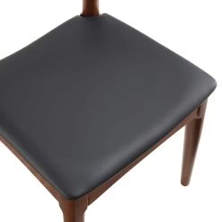 Arley Set Of 2 Beech Wood Dining Chairs, Walnut And Black -The Furniture Shop DCH 007 WALNUT BLACKPU 2P detail2