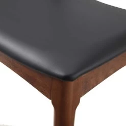 Arley Set Of 2 Beech Wood Dining Chairs, Walnut And Black -The Furniture Shop DCH 007 WALNUT BLACKPU 2P detail3