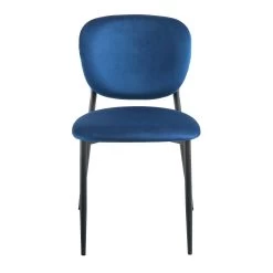 Kelmarsh Set Of 2 Navy Blue Velvet Upholstered Dining Chairs -The Furniture Shop DCH 2128 NAVY VEL 2P WB2