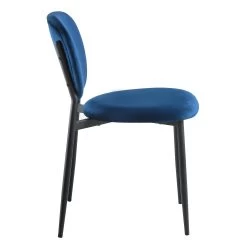 Kelmarsh Set Of 2 Navy Blue Velvet Upholstered Dining Chairs -The Furniture Shop DCH 2128 NAVY VEL 2P WB4