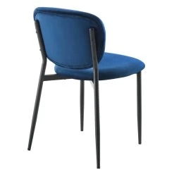 Kelmarsh Set Of 2 Navy Blue Velvet Upholstered Dining Chairs -The Furniture Shop DCH 2128 NAVY VEL 2P WB5
