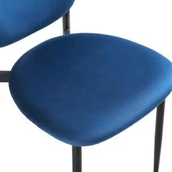 Kelmarsh Set Of 2 Navy Blue Velvet Upholstered Dining Chairs -The Furniture Shop DCH 2128 NAVY VEL 2P detail2
