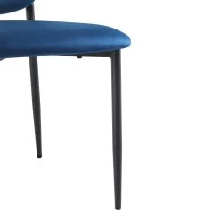 Kelmarsh Set Of 2 Navy Blue Velvet Upholstered Dining Chairs -The Furniture Shop DCH 2128 NAVY VEL 2P detail3