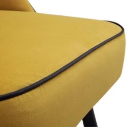 Oakley Set Of 2 Mustard Yellow Velvet Upholstered Dining Chairs With Piping 24 Oakley Set Of 2 Mustard Yellow Velvet Upholstered Dining Chairs With Piping -The Furniture Shop DCH 2138 MUSTARD VEL 2P detail4