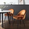 Oakley Set Of 2 Orange Velvet Upholstered Dining Chairs With Contrast Piping -The Furniture Shop DCH 2138 ORANGE VEL 2P main a52ffff0 019c 4517 941d 668b5b38824a