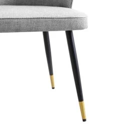 Langham Set Of 2 Grey Woven Fabric Carver Dining Chairs With Fluted Back -The Furniture Shop DCH 2143 GREY WOV 2P detail4