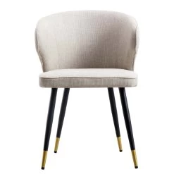 Langham Set Of 2 Oatmeal Woven Fabric Carver Dining Chairs With Fluted Back 20 Langham Set Of 2 Oatmeal Woven Fabric Carver Dining Chairs With Fluted Back -The Furniture Shop DCH 2143 TAUPE WOV 2P WB3