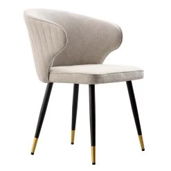 Langham Set Of 2 Oatmeal Woven Fabric Carver Dining Chairs With Fluted Back 21 Langham Set Of 2 Oatmeal Woven Fabric Carver Dining Chairs With Fluted Back -The Furniture Shop DCH 2143 TAUPE WOV 2P WB4