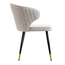 Langham Set Of 2 Oatmeal Woven Fabric Carver Dining Chairs With Fluted Back 23 Langham Set Of 2 Oatmeal Woven Fabric Carver Dining Chairs With Fluted Back -The Furniture Shop DCH 2143 TAUPE WOV 2P WB5