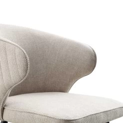 Langham Set Of 2 Oatmeal Woven Fabric Carver Dining Chairs With Fluted Back 26 Langham Set Of 2 Oatmeal Woven Fabric Carver Dining Chairs With Fluted Back -The Furniture Shop DCH 2143 TAUPE WOV 2P detail1