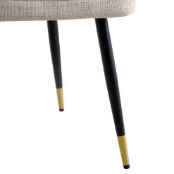 Langham Set Of 2 Oatmeal Woven Fabric Carver Dining Chairs With Fluted Back 28 Langham Set Of 2 Oatmeal Woven Fabric Carver Dining Chairs With Fluted Back -The Furniture Shop DCH 2143 TAUPE WOV 2P detail3