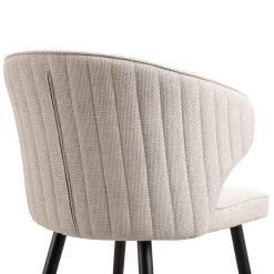 Langham Set Of 2 Oatmeal Woven Fabric Carver Dining Chairs With Fluted Back 25 Langham Set Of 2 Oatmeal Woven Fabric Carver Dining Chairs With Fluted Back -The Furniture Shop DCH 2143 TAUPE WOV 2P detail4