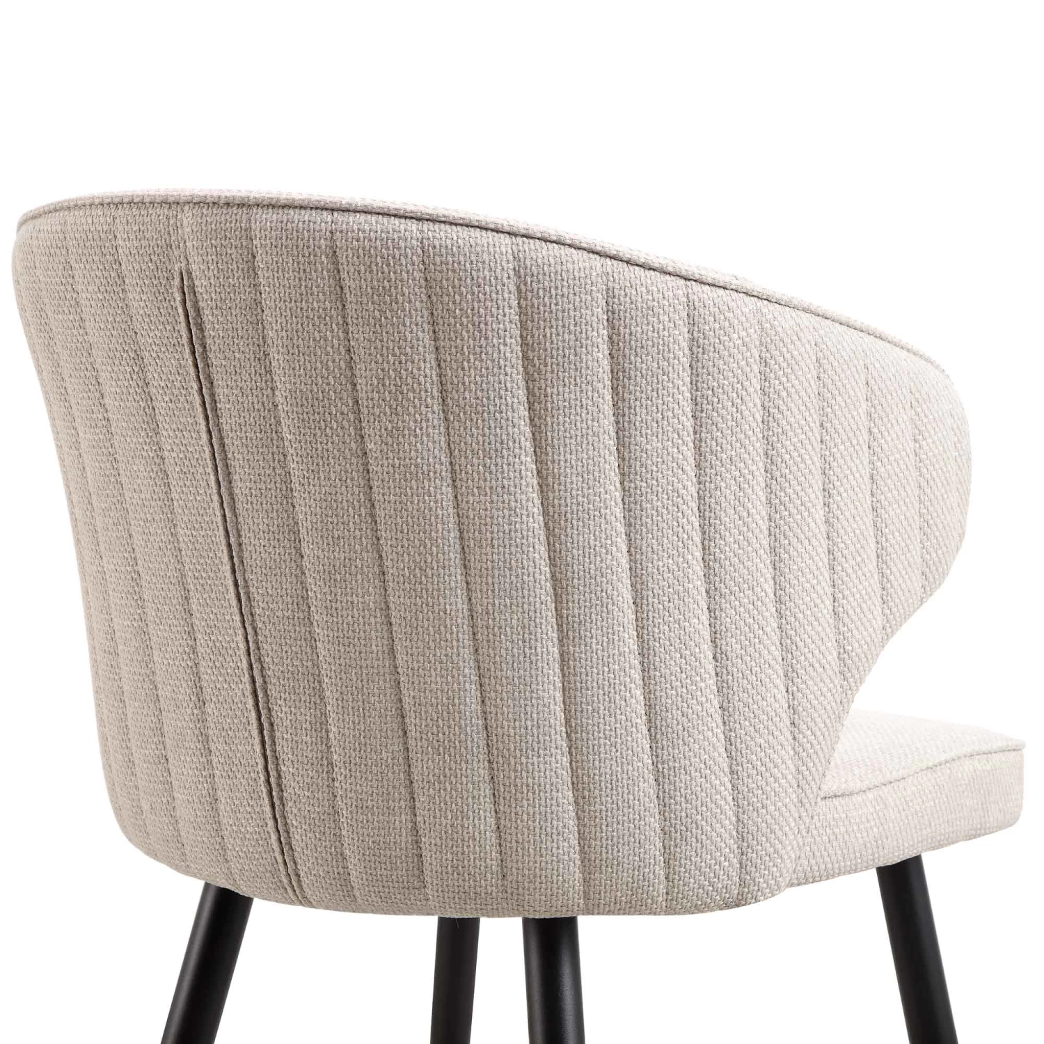 Langham Set Of 2 Oatmeal Woven Fabric Carver Dining Chairs With Fluted Back 12 Langham Set Of 2 Oatmeal Woven Fabric Carver Dining Chairs With Fluted Back - Image 10