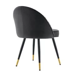 Miyae Set Of 2 Pleated Charcoal Velvet Upholstered Dining Chairs 21 Miyae Set Of 2 Pleated Charcoal Velvet Upholstered Dining Chairs -The Furniture Shop DCH 2144 CHARCOAL VEL 2P WB6