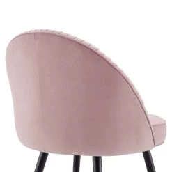 Miyae Set Of 2 Pleated Pale Pink Velvet Upholstered Dining Chairs -The Furniture Shop DCH 2144 PINK VEL 2P detail2