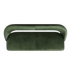 Oakley Dark Green Velvet Upholstered 3 Seater Dining Bench With Contrast Piping -The Furniture Shop DCH 2147 DARKGREEN VEL WB3