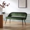 Oakley Dark Green Velvet Upholstered 3 Seater Dining Bench With Contrast Piping 1 Oakley Dark Green Velvet Upholstered 3 Seater Dining Bench With Contrast Piping -The Furniture Shop DCH 2147 DARKGREEN VEL main