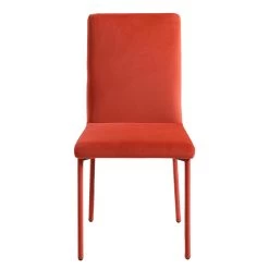 Fernie Set Of 2 Ochre Burnt Orange Velvet Dining Chairs With Upholstered Legs -The Furniture Shop DCH 2151 OCHRE VEL 2P WB2