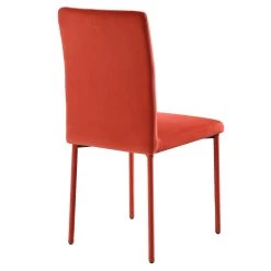 Fernie Set Of 2 Ochre Burnt Orange Velvet Dining Chairs With Upholstered Legs -The Furniture Shop DCH 2151 OCHRE VEL 2P WB5