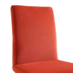 Fernie Set Of 2 Ochre Burnt Orange Velvet Dining Chairs With Upholstered Legs -The Furniture Shop DCH 2151 OCHRE VEL 2P detail1