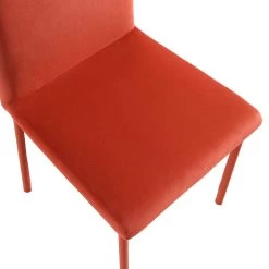 Fernie Set Of 2 Ochre Burnt Orange Velvet Dining Chairs With Upholstered Legs -The Furniture Shop DCH 2151 OCHRE VEL 2P detail2