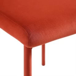 Fernie Set Of 2 Ochre Burnt Orange Velvet Dining Chairs With Upholstered Legs -The Furniture Shop DCH 2151 OCHRE VEL 2P detail3