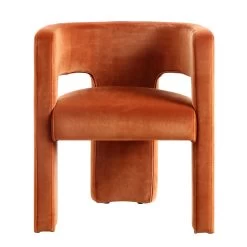 Greenwich Rust Velvet Dining Chair -The Furniture Shop DCH 2159 RUST VEL WB1