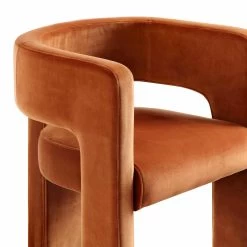 Greenwich Rust Velvet Dining Chair -The Furniture Shop DCH 2159 RUST VEL detail2