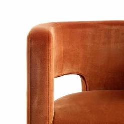 Greenwich Rust Velvet Dining Chair -The Furniture Shop DCH 2159 RUST VEL detail4