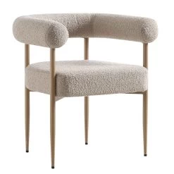 Fulbourn Taupe Boucle Dining Chair With Natural Wood Effect Legs 20 Fulbourn Taupe Boucle Dining Chair With Natural Wood Effect Legs -The Furniture Shop DCH 2162 TAUPE BOUCLE NAT WB2