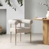 Fulbourn Taupe Boucle Dining Chair With Natural Wood Effect Legs -The Furniture Shop DCH 2162 TAUPE BOUCLE NAT main