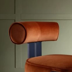 Ophelia Rust Velvet Dining Chair -The Furniture Shop DCH 2187 RUST VEL scene2