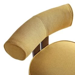 Ophelia Honey Gold Fabric Dining Chair -The Furniture Shop DCH 2187 YELLOW FAB WALN detail1