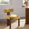Ophelia Honey Gold Fabric Dining Chair -The Furniture Shop DCH 2187 YELLOW FAB WALN main