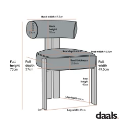 Ophelia Rust Velvet Dining Chair -The Furniture Shop DCH 2187 dimension 71ef87e7 79a3 4d1a 9955 a7801988136a