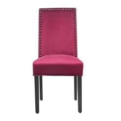 Maidwell Set Of 2 Crimson Red Velvet Dining Chairs 15 Maidwell Set Of 2 Crimson Red Velvet Dining Chairs -The Furniture Shop DCH LW8116 REDVEL 2P 2