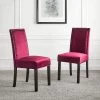 Maidwell Set Of 2 Crimson Red Velvet Dining Chairs 2 Maidwell Set Of 2 Crimson Red Velvet Dining Chairs -The Furniture Shop DCH LW8116 REDVEL 2P main