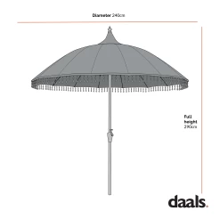 Hacienda 2.4M Sage Green Beaded Carousel Garden Parasol With Fringe Tassels And Aluminium Tilt -The Furniture Shop Dimensional Drawings APR 2023 HACIENDAPARASOL 61d495cf c642 466b 9a04 d14ebad83f01