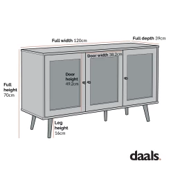 Frances Woven Rattan 3-Door Sideboard, White -The Furniture Shop Dimensional Drawings AUGUST 2022 FTSB001 4fb03710 5fd9 40aa 81ef 03b7b64d9cfa