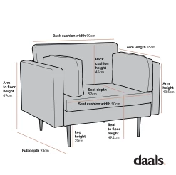 Pelham Orange Velvet Fabric Armchair -The Furniture Shop Dimensional Drawings LVSF 386 1ST