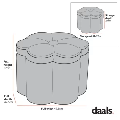 Pollie Navy Velvet Storage Stool -The Furniture Shop Dimensional Drawings Mar 2023 pouf 291