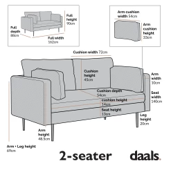 Pelham Orange Velvet Fabric Sofa -The Furniture Shop Dimensional Drawings LVSF 386 2ST