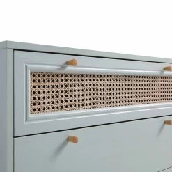 Anya Woven Rattan Chest Of 3 Drawer In Mint Colour -The Furniture Shop FT COD 001 SAGE detail1