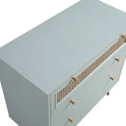 Anya Woven Rattan Chest Of 3 Drawer In Mint Colour -The Furniture Shop FT COD 001 SAGE detail2