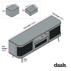 Izzy Curved Rattan 150cm TV Unit, Natural -The Furniture Shop FT CurvedRange FT TV 03