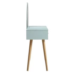 Frances Woven Rattan Dressing Table With Mirror, Mint -The Furniture Shop FT DRTA 01 SAGE WB4